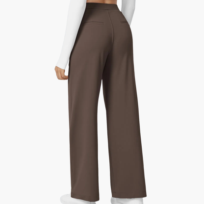 High Waisted Stretch Pocket Straight Leg Work Pants