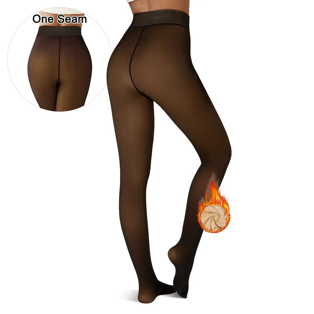 65K+ SOLD!🏆Fleece Lined Tights One-Lined Seams both front and back!