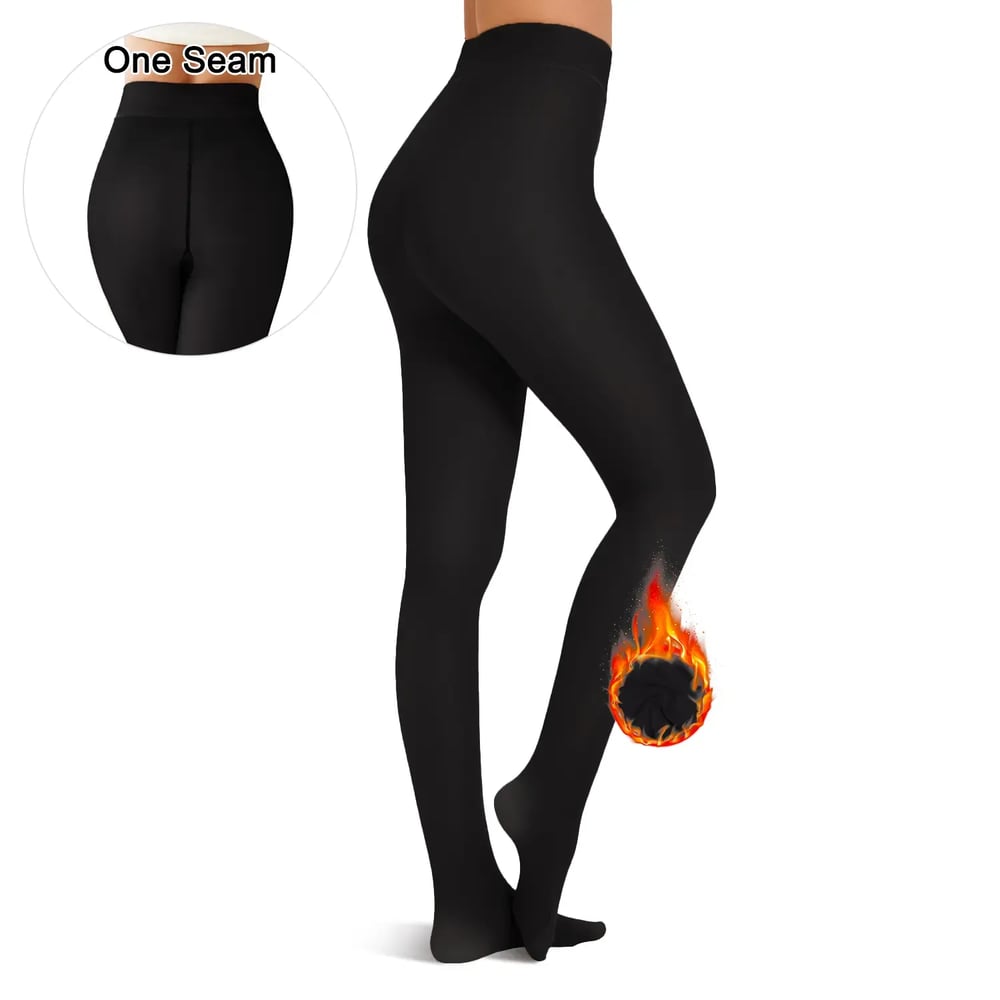 65K+ SOLD!🏆Fleece Lined Tights One-Lined Seams both front and back!