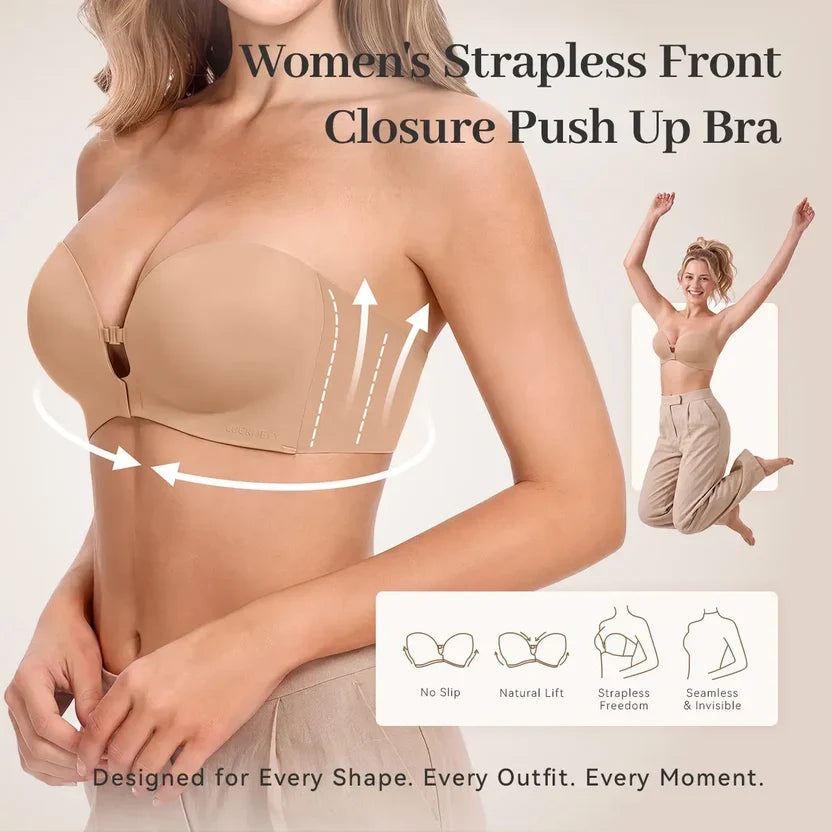 Salda Strapless Bra — Front-Closure Push-Up