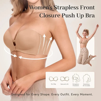 Salda Strapless Bra — Front-Closure Push-Up