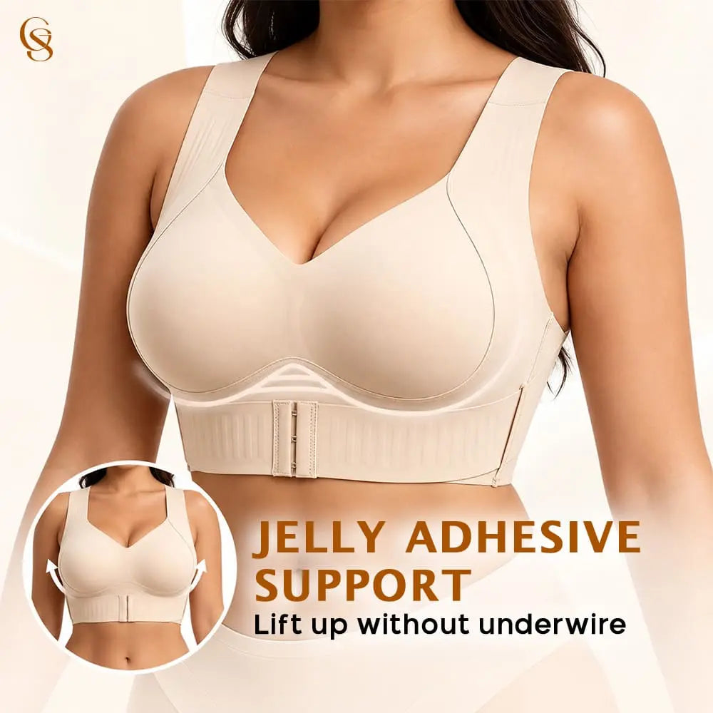 CrossyBra - Cross Back Front Closure Wireless Posture Support Bra