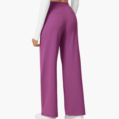 High Waisted Stretch Pocket Straight Leg Work Pants