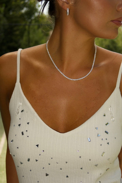 Dani Tennis Necklace - Gold