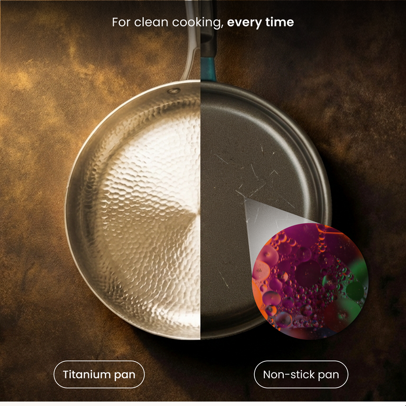 Titanium Fry Pan Pro® | Perfect Non-Stick Cooking without Chemicals!