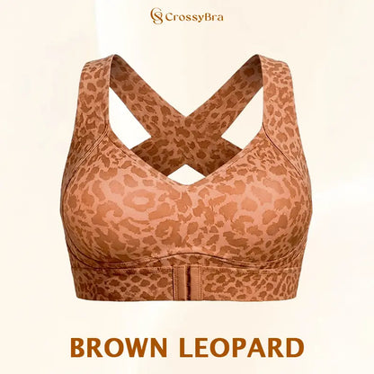 CrossyBra - Cross Back Front Closure Wireless Posture Support Bra