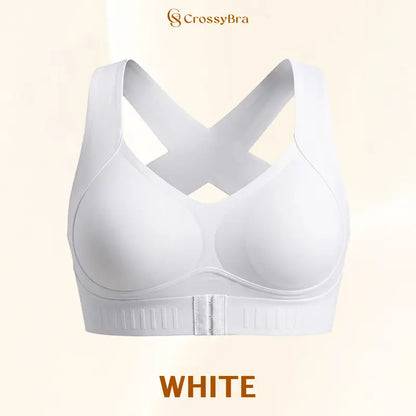 CrossyBra - Cross Back Front Closure Wireless Posture Support Bra