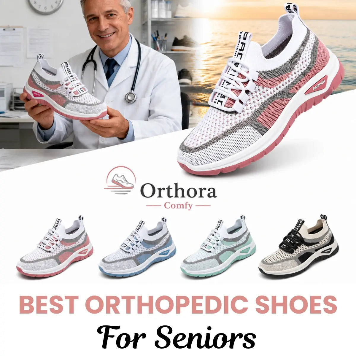 Orthora Comfy - Comfy Arch Support Orthopedic Sneakers for Seniors